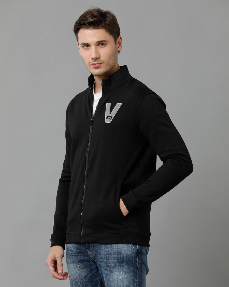 Men Solid Regular Fit Casual Sweatshirt