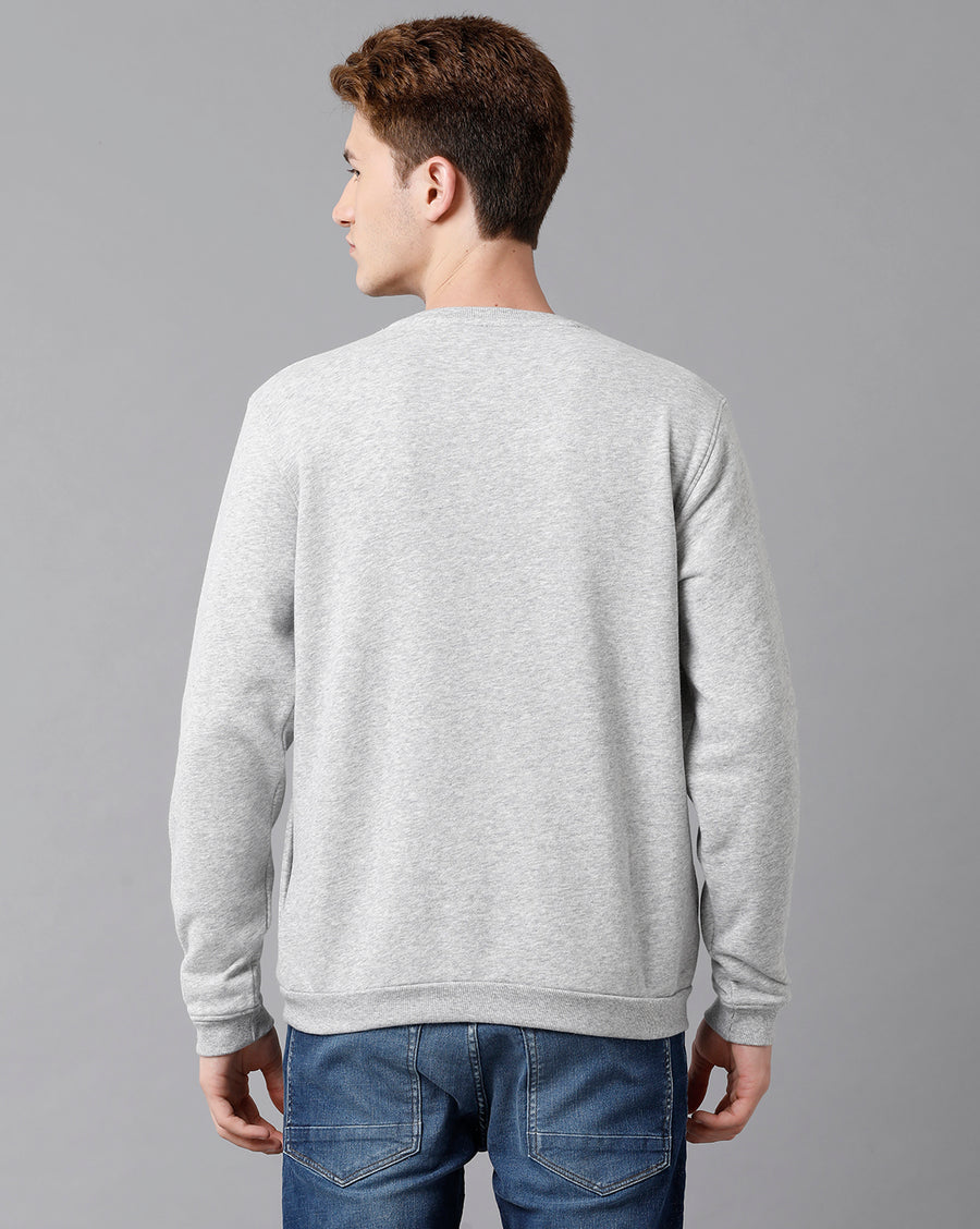 VOI Jeans Men's Regularfit Light Grey Melange SweatShirt.