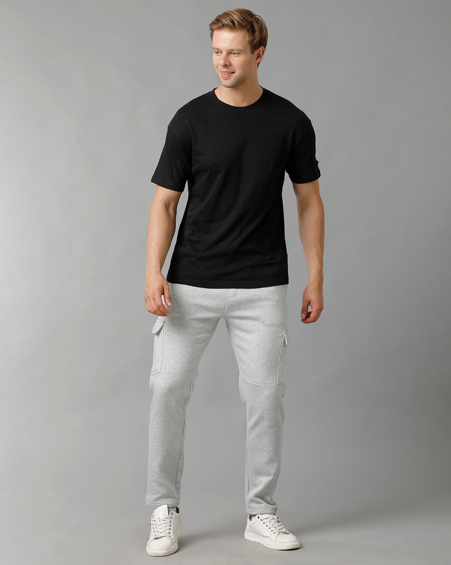 Men Solid Regular Fit Casual Track Pant