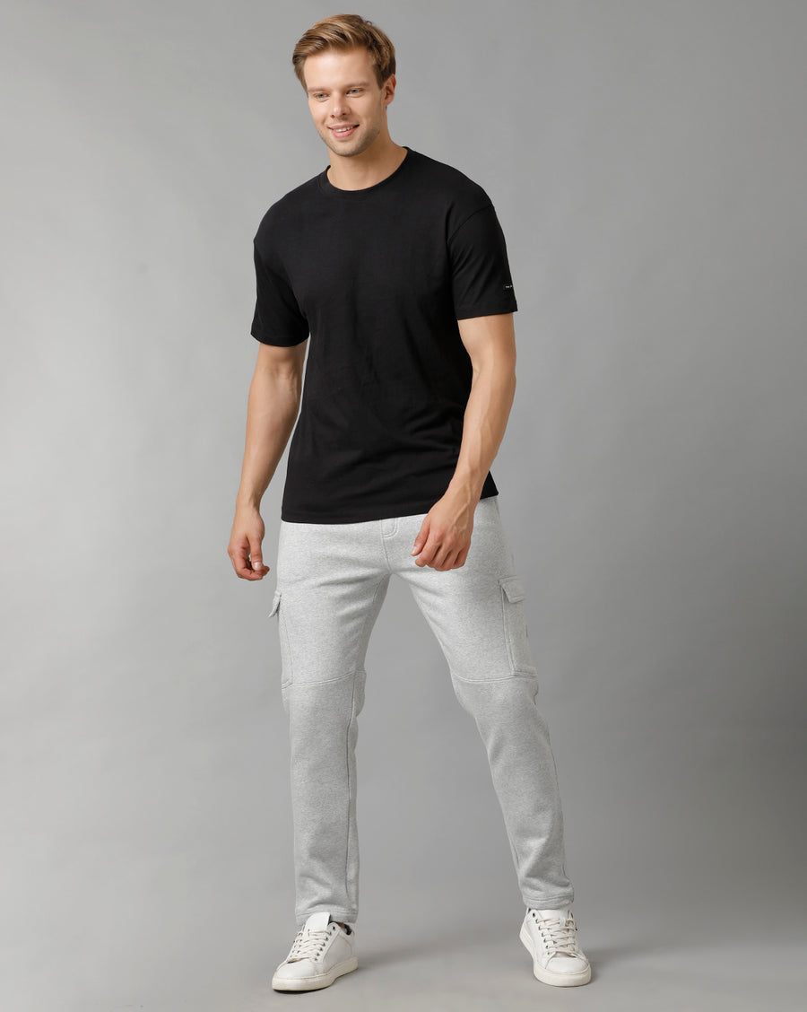 Men Solid Regular Fit Casual Track Pant
