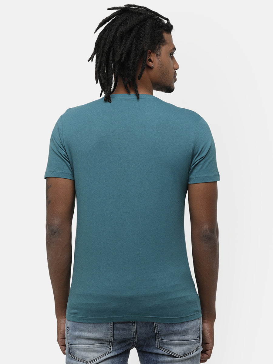 Green Printed Half Sleeve T-shirt