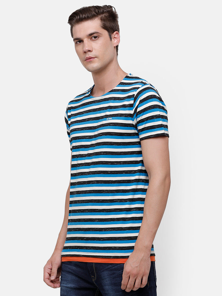 Men Stripes Regular Fit Casual T-Shirt