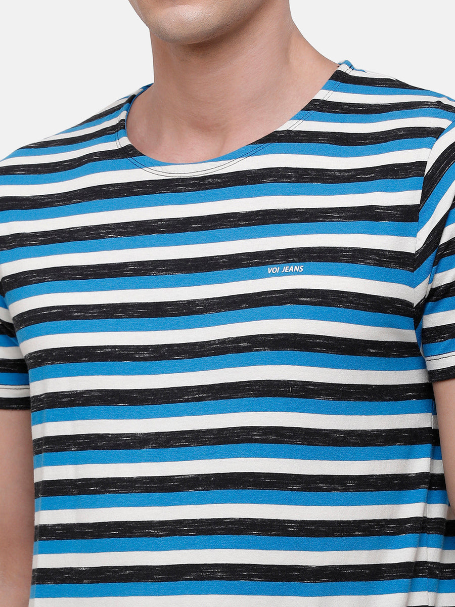 Men Stripes Regular Fit Casual T-Shirt