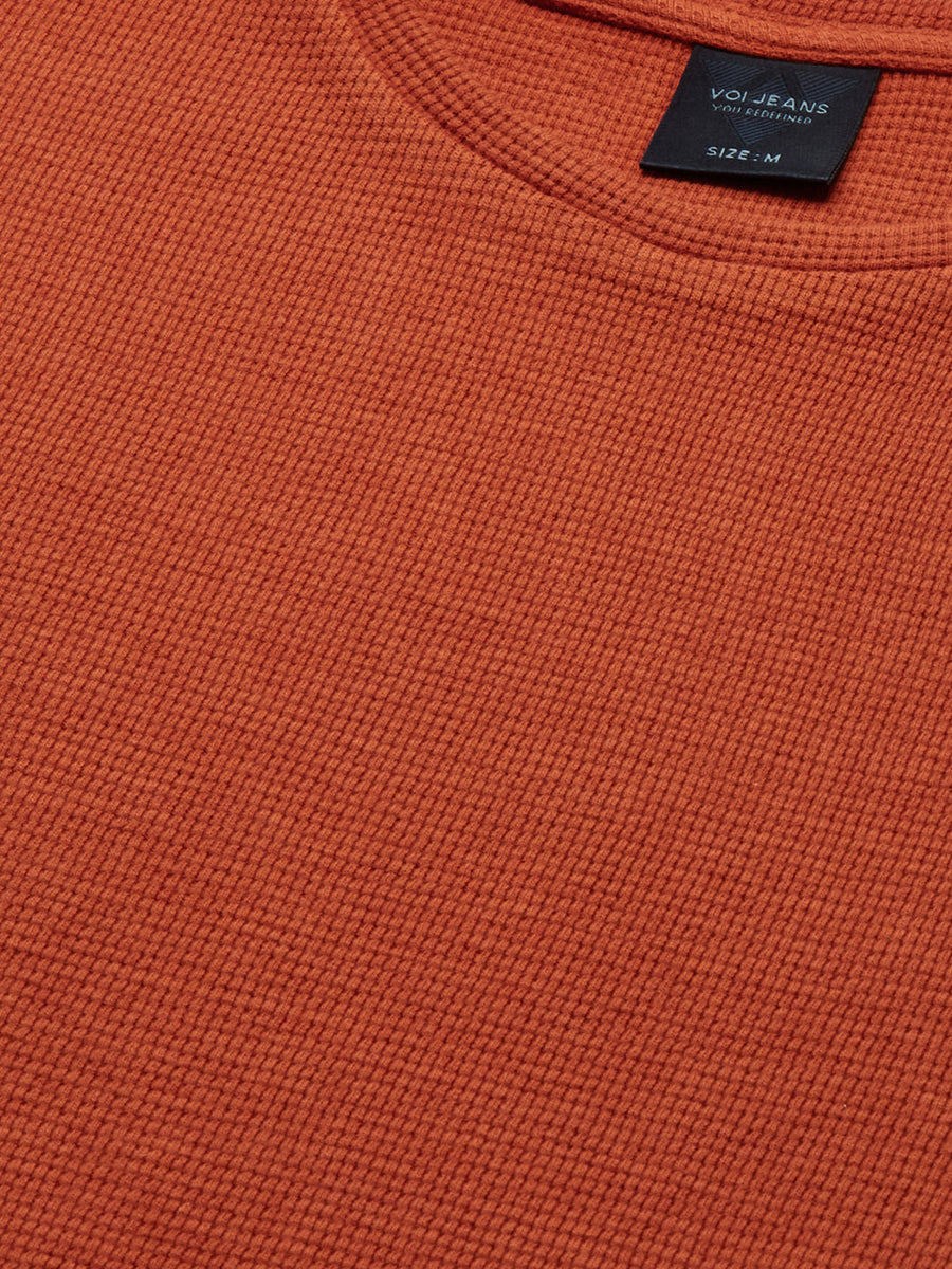 Men Solid Regular Fit Casual T-Shirt