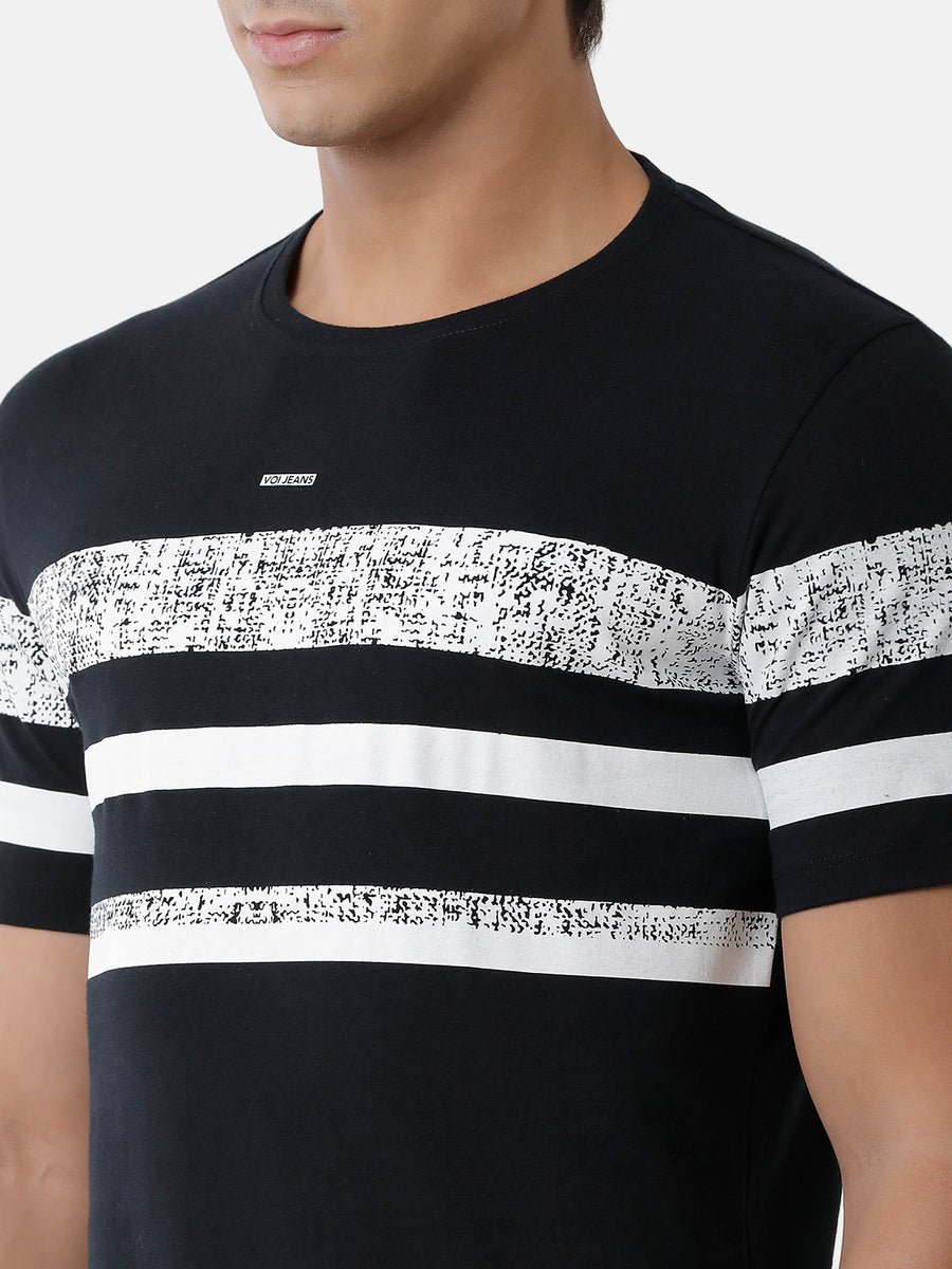 Men Striped Regular Fit Casual T-Shirt