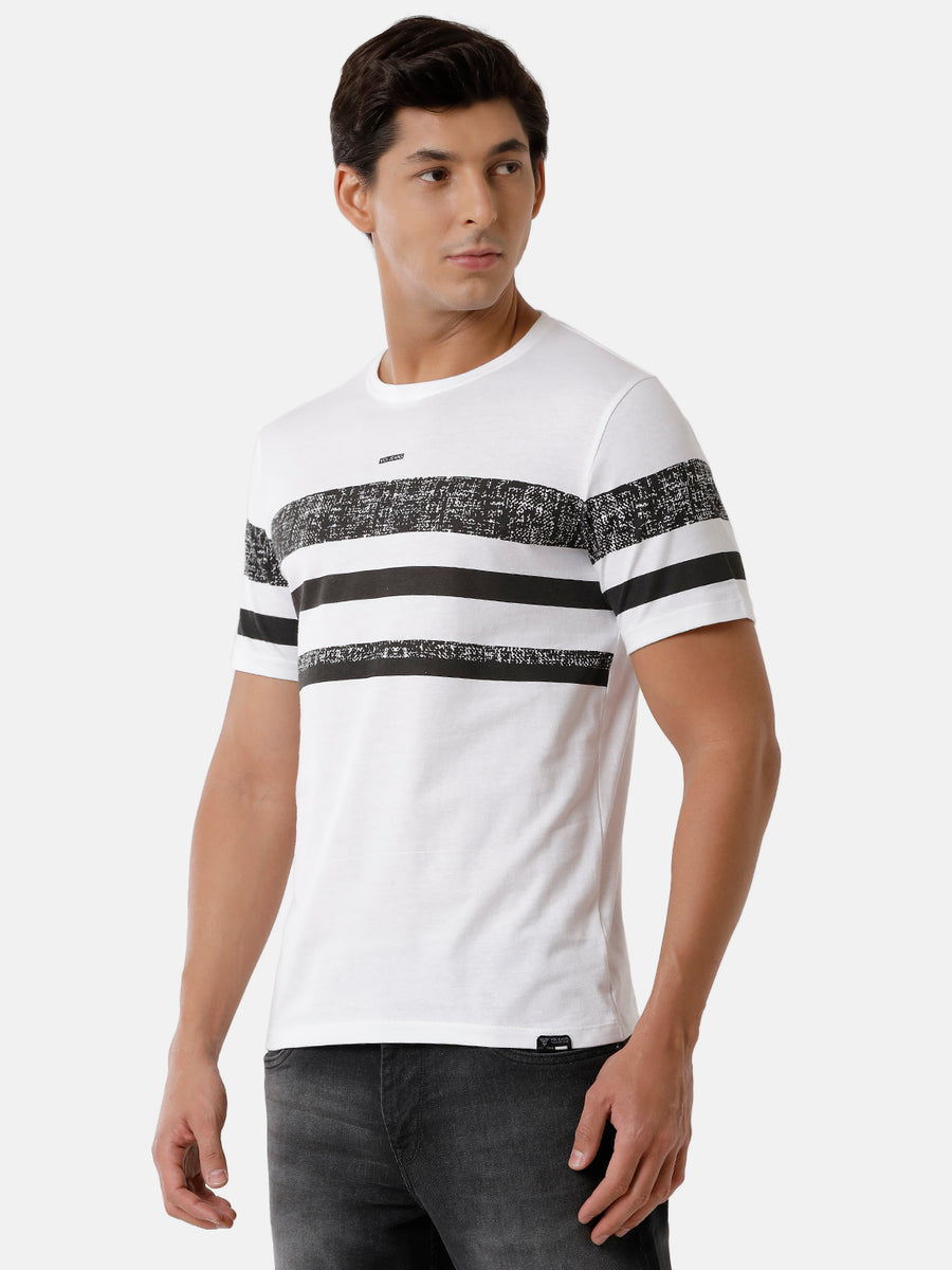 Men Striped Regular Fit Casual T-Shirt