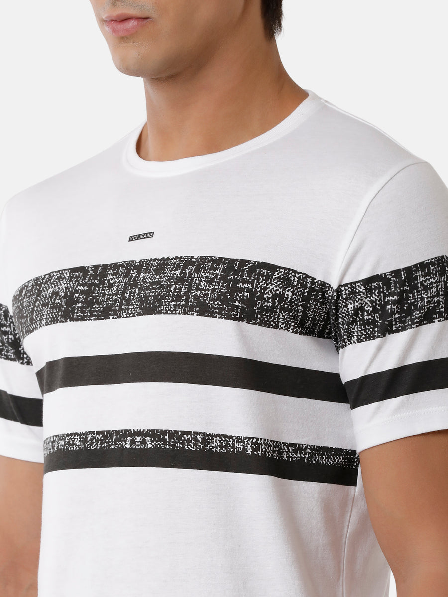 Men Striped Regular Fit Casual T-Shirt