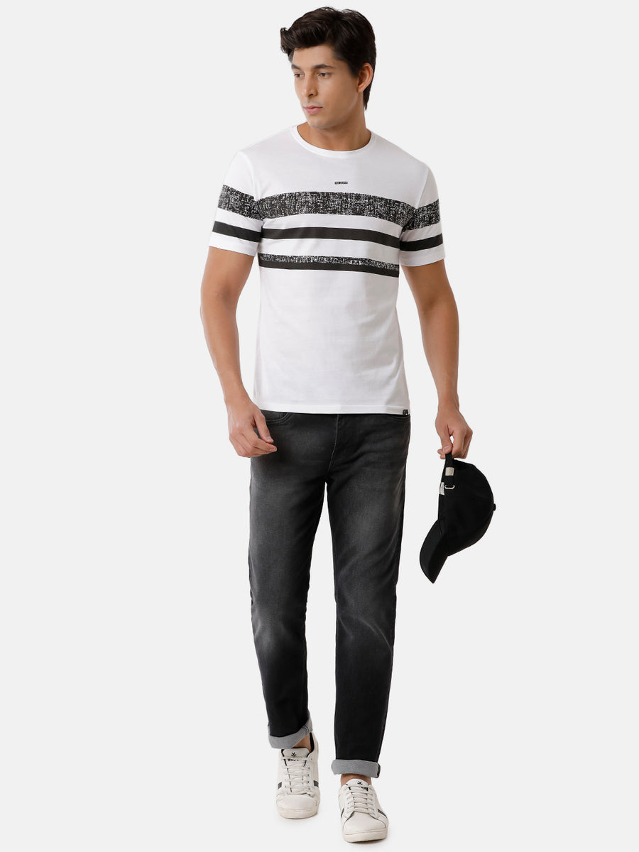 Men Striped Regular Fit Casual T-Shirt