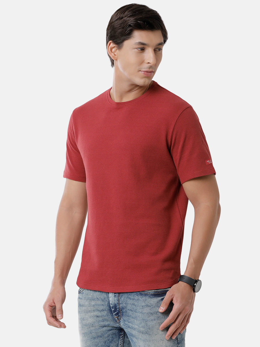 Men Solid Regular Fit Casual T-Shirt
