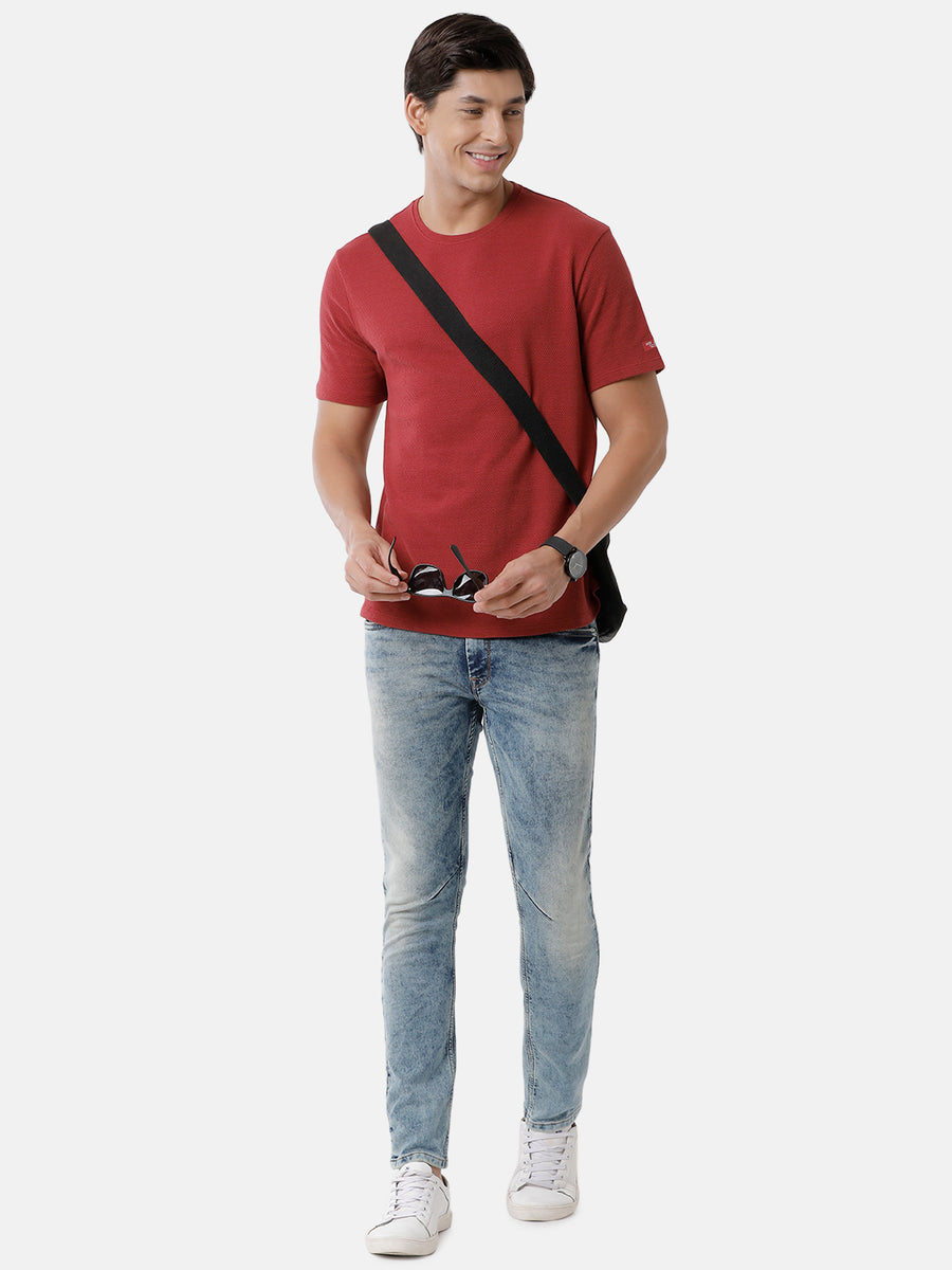 Men Solid Regular Fit Casual T-Shirt