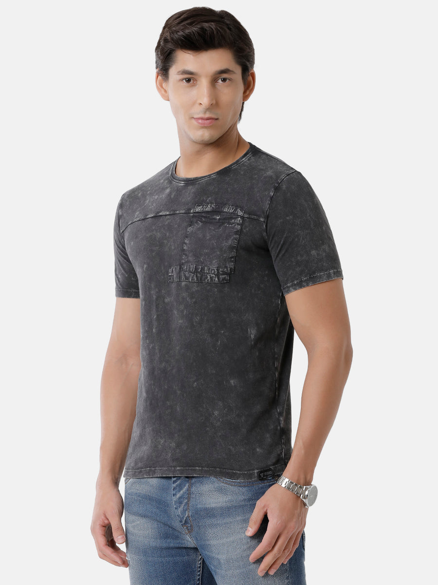 Men Solid Regular Fit Casual T-Shirt
