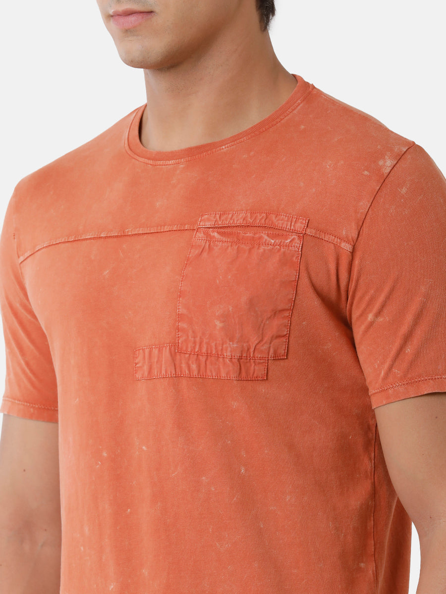 Men Solid Regular Fit Casual T-Shirt