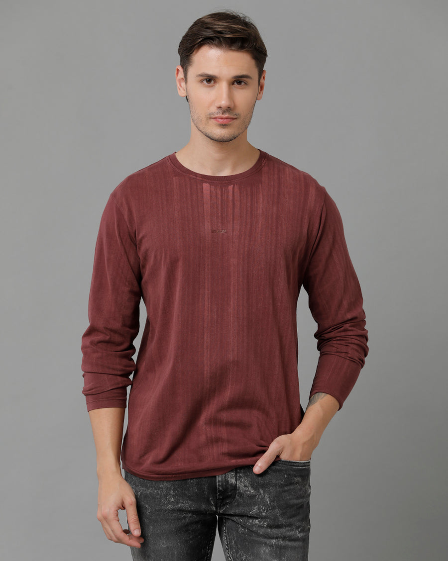 Men Solid Regular Fit Casual T-Shirt