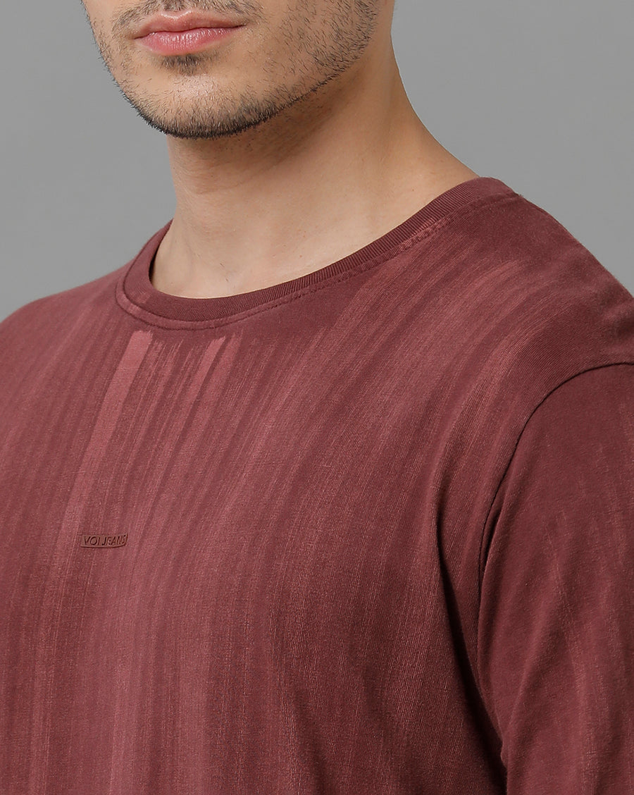 Men Solid Regular Fit Casual T-Shirt