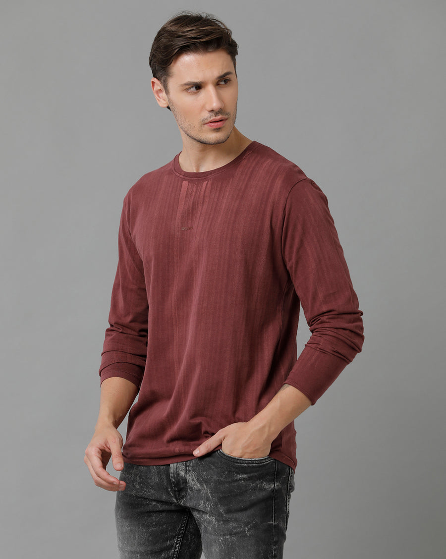 Men Solid Regular Fit Casual T-Shirt