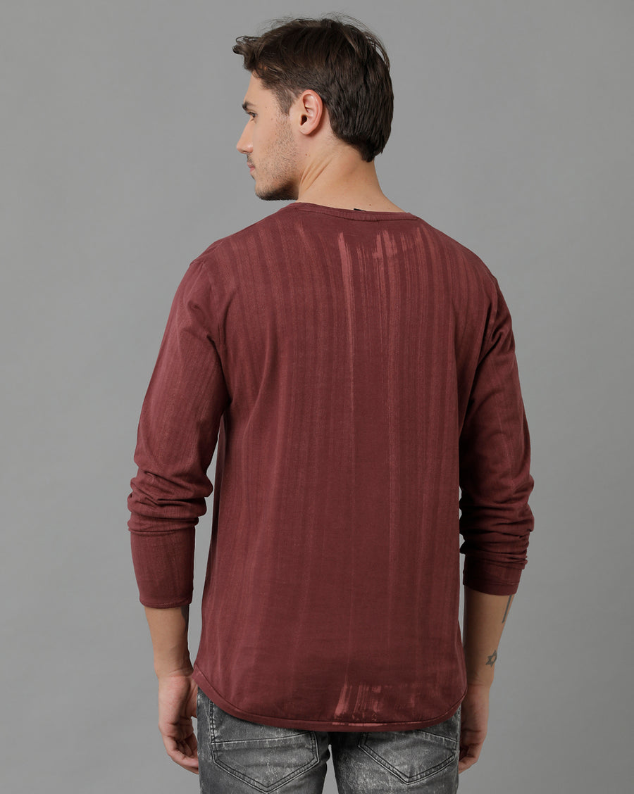 Men Solid Regular Fit Casual T-Shirt