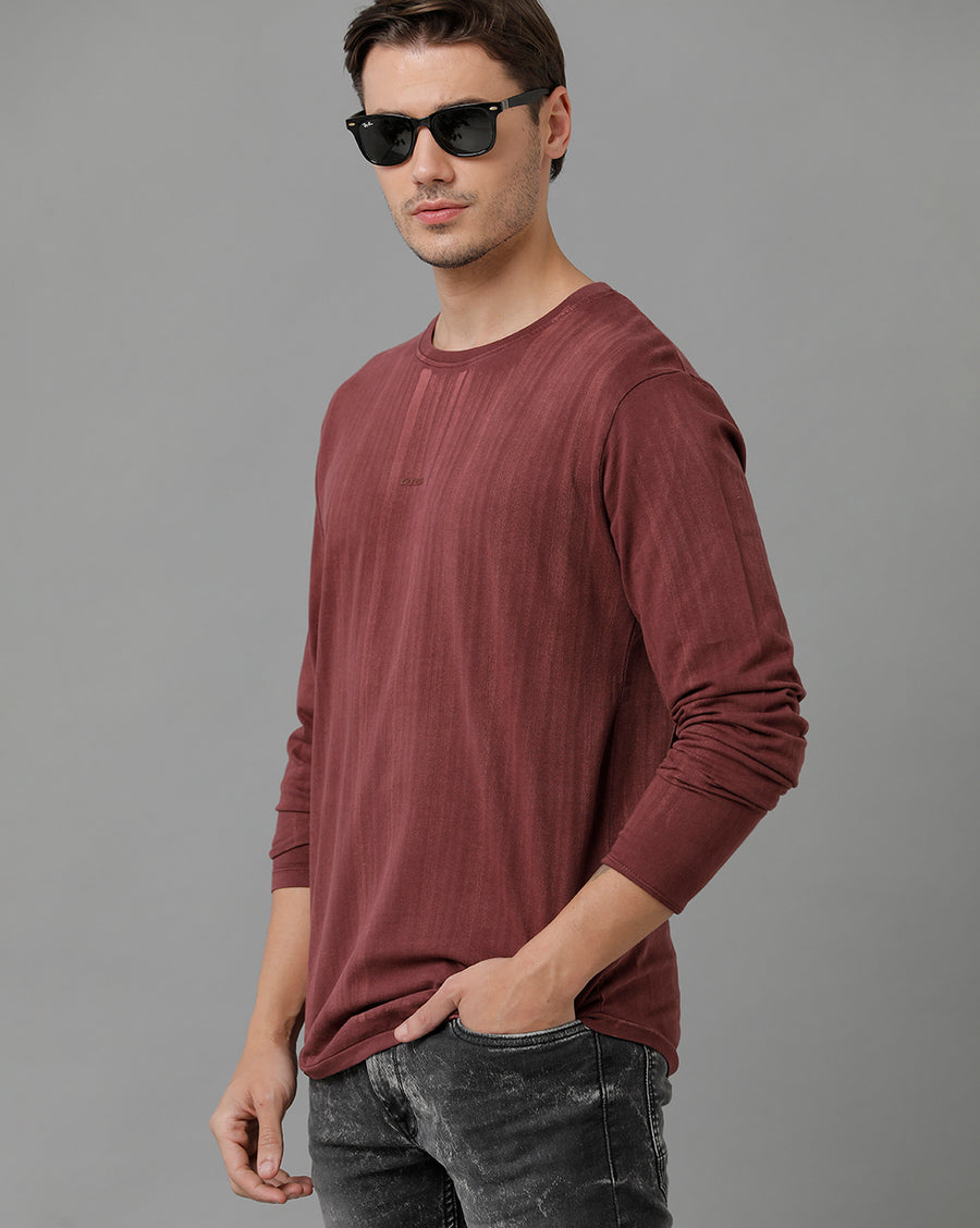 Men Solid Regular Fit Casual T-Shirt