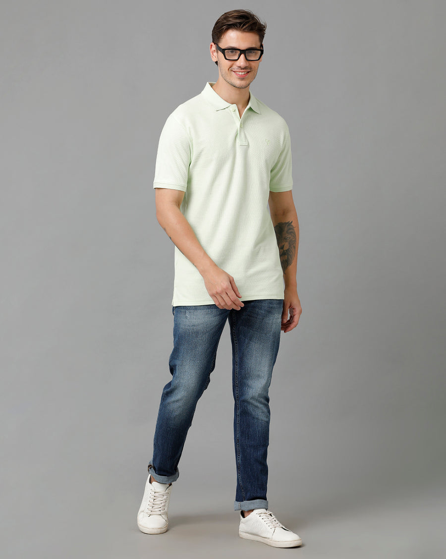 VOTS1740-Light Green Polo t-shirt - Voi Jeans Online