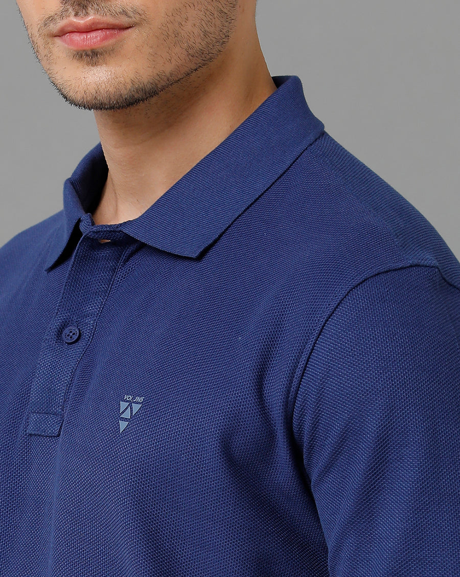 VOTS1742-Navy Polo T-shirt - Voi Jeans Polo T-shirts Online
