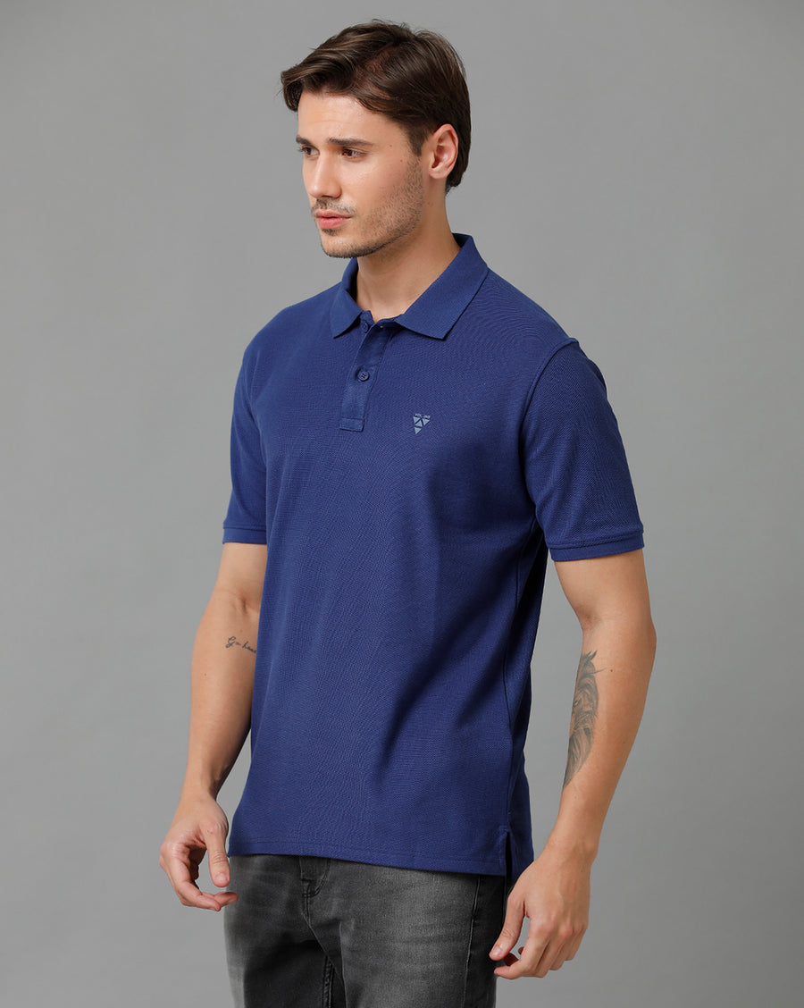 VOTS1742-Navy Polo T-shirt - Voi Jeans Polo T-shirts Online