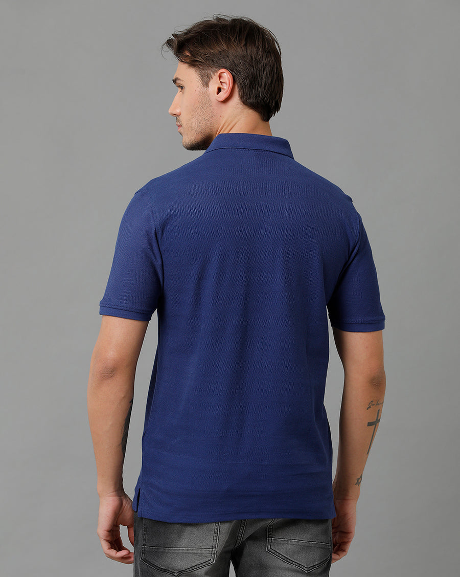 VOTS1742-Navy Polo T-shirt - Voi Jeans Polo T-shirts Online