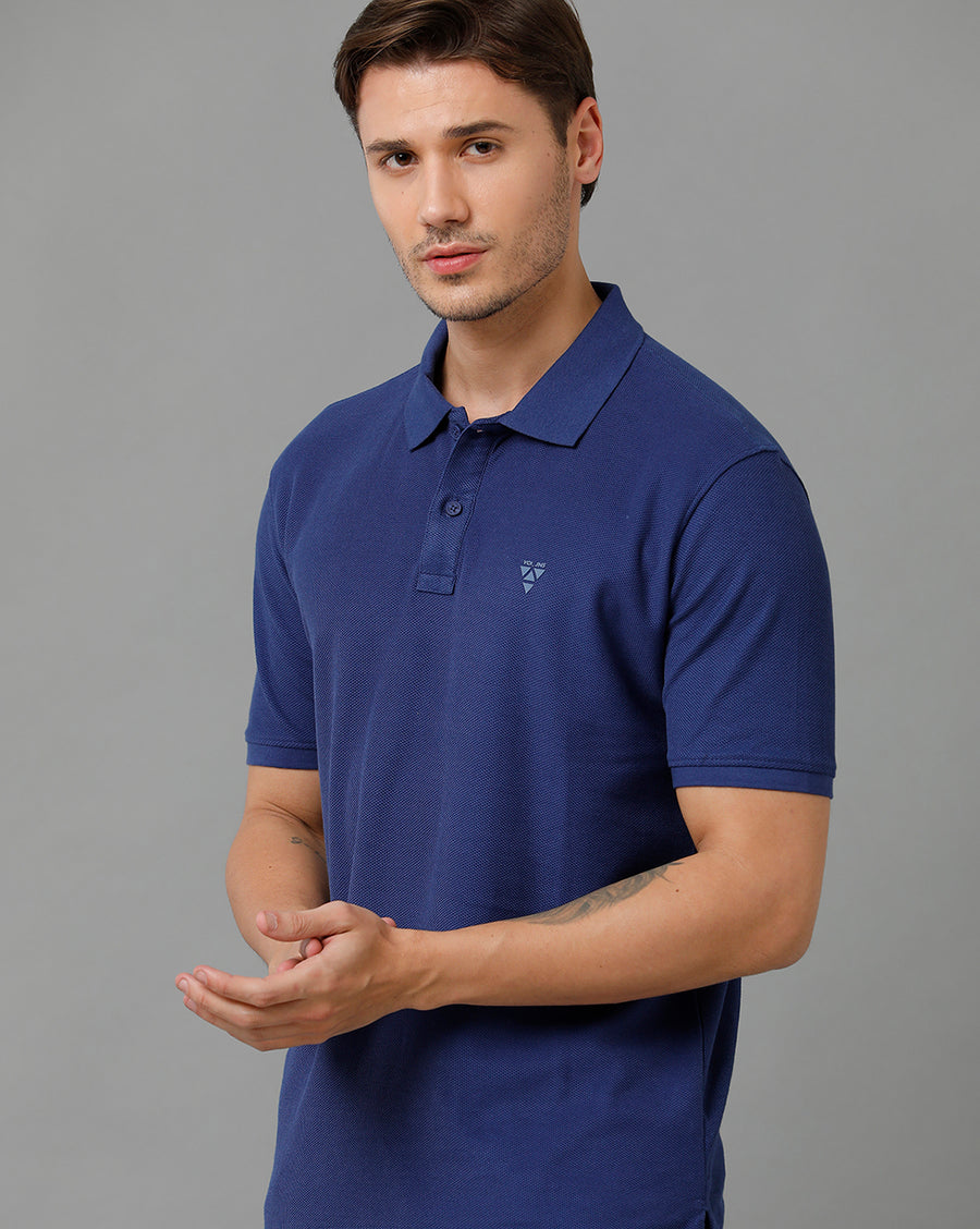 VOTS1742-Navy Polo T-shirt - Voi Jeans Polo T-shirts Online