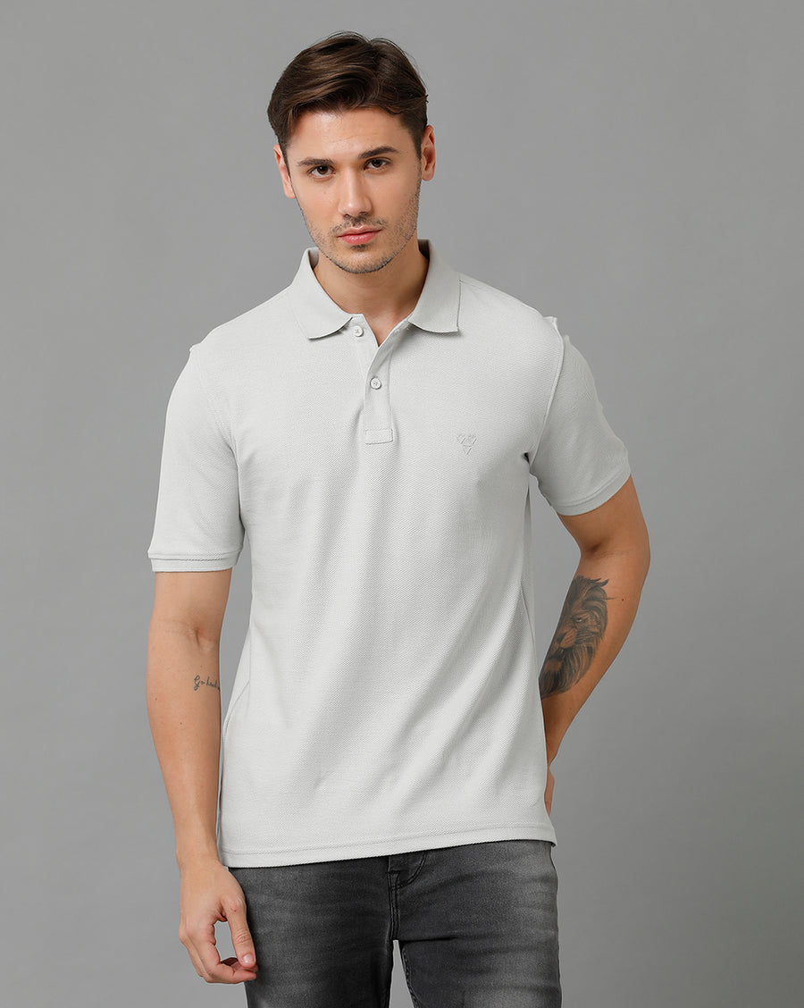 VOTS1743-Grey Polo T-shirt - Voi Jeans Polo T-shirts Online