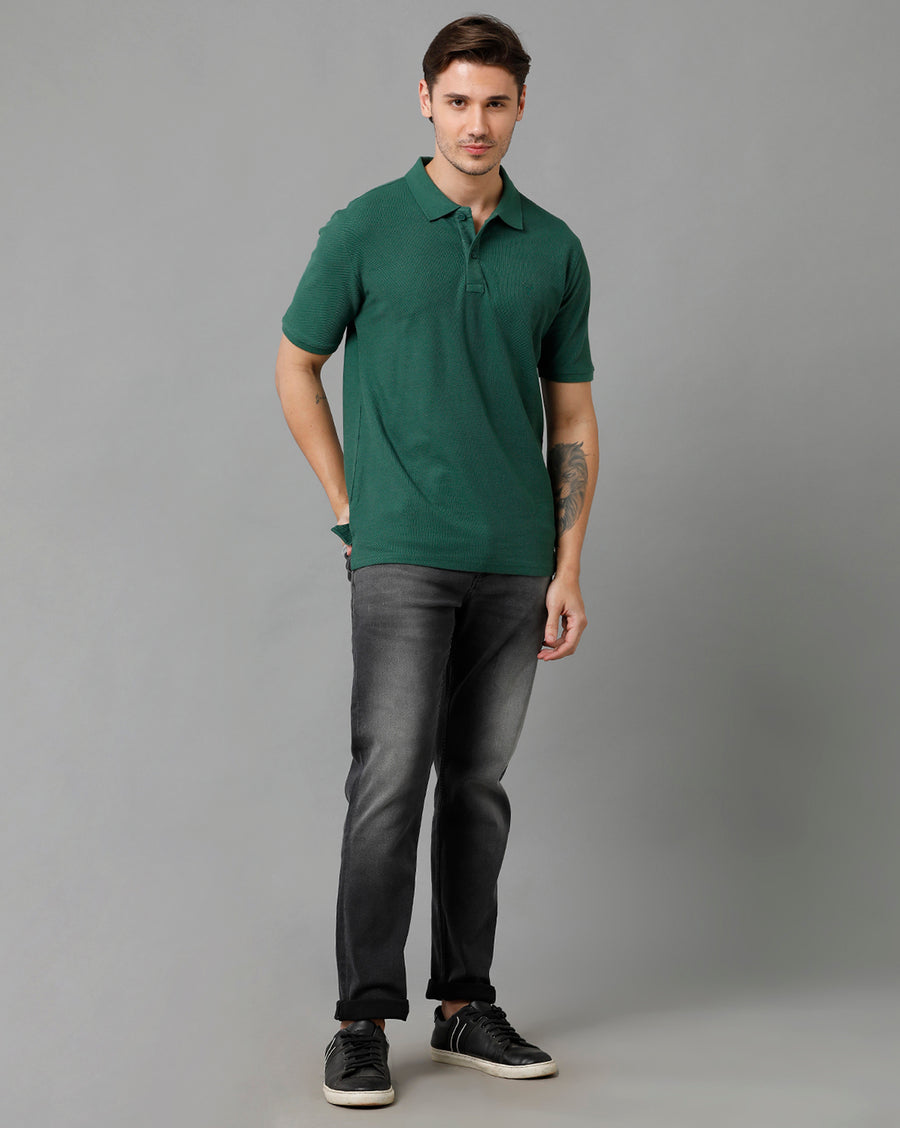 VOTS1744-Military Green Polo T-shirt - Voi Jeans Polo T-shirts Online