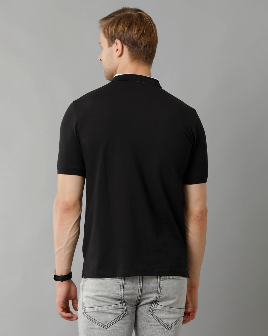 Men Solid Regular Fit Casual T-Shirt