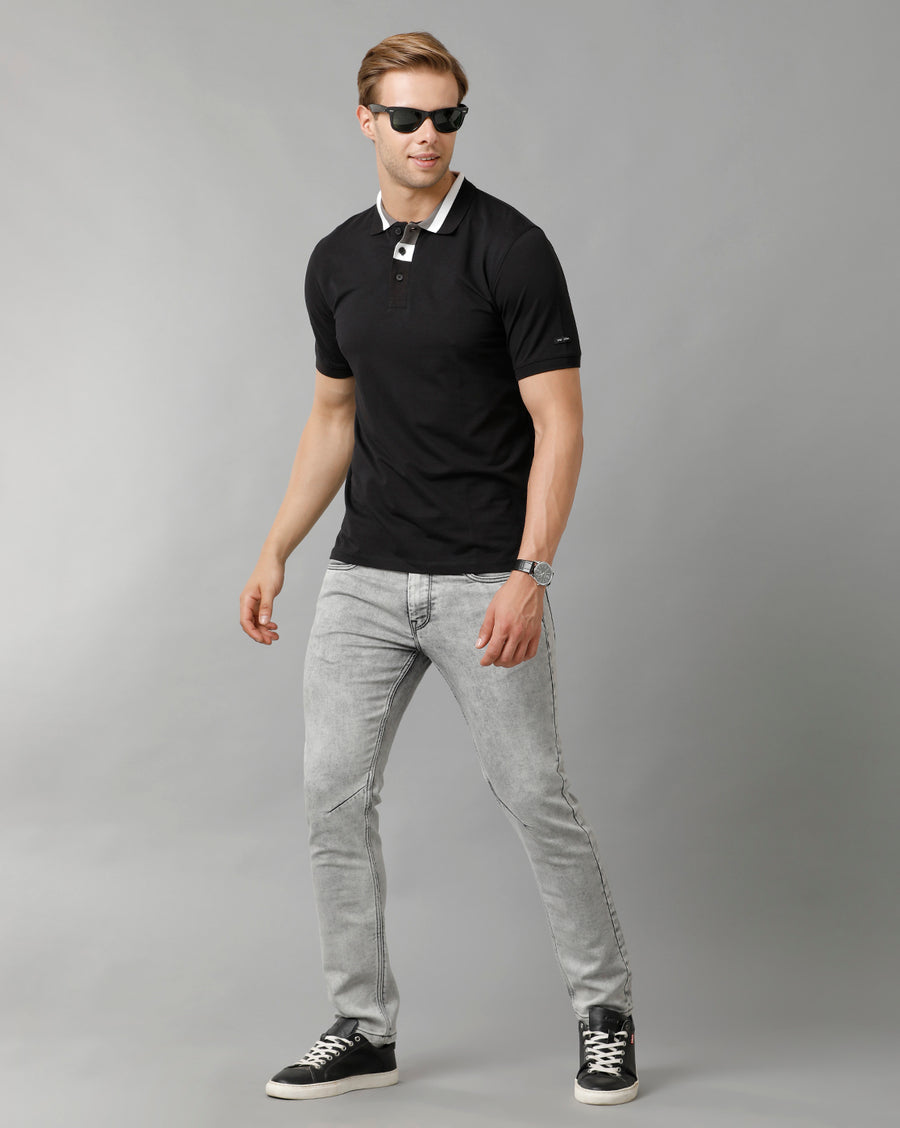 Men Solid Regular Fit Casual T-Shirt