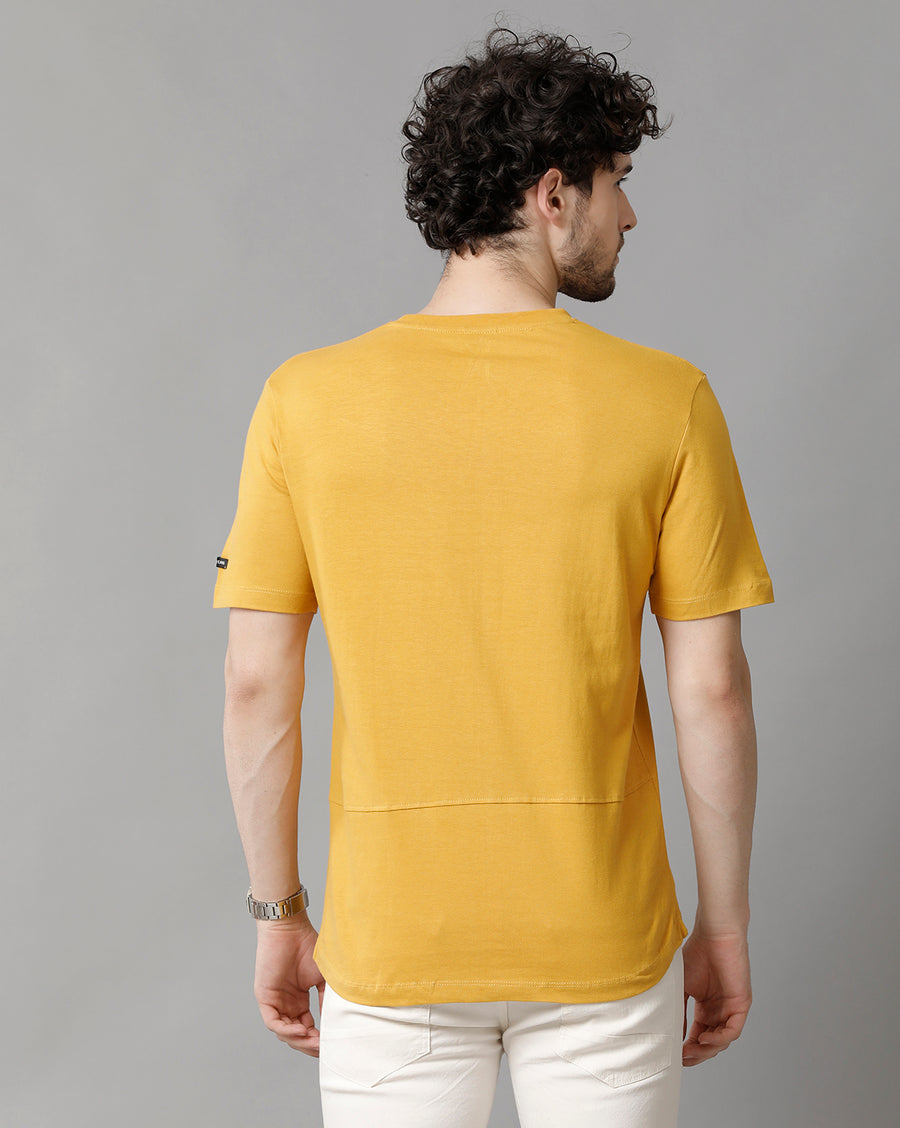 Men Solid Regular Fit Casual T-Shirt
