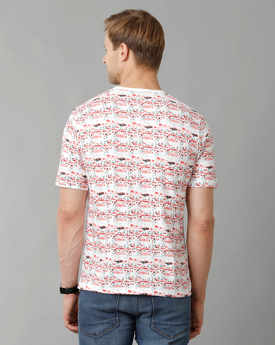 Men Printed  Regular Fit Casual T-Shirt