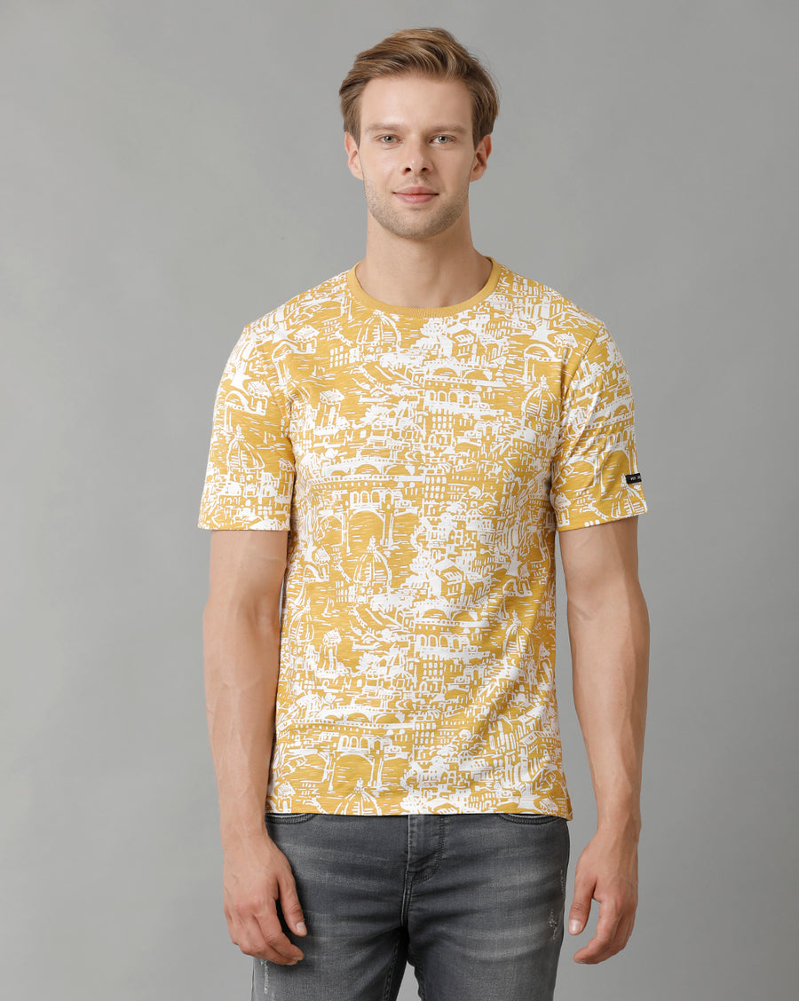 Men Printed  Regular Fit Casual T-Shirt