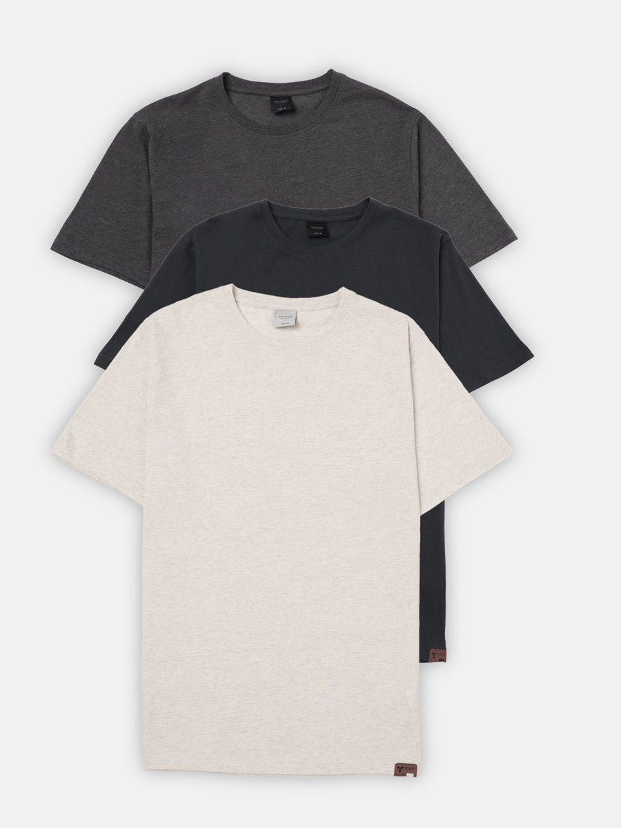 Men Solid Regular Fit Casual T-Shirt -Pack of 3 T-shirts