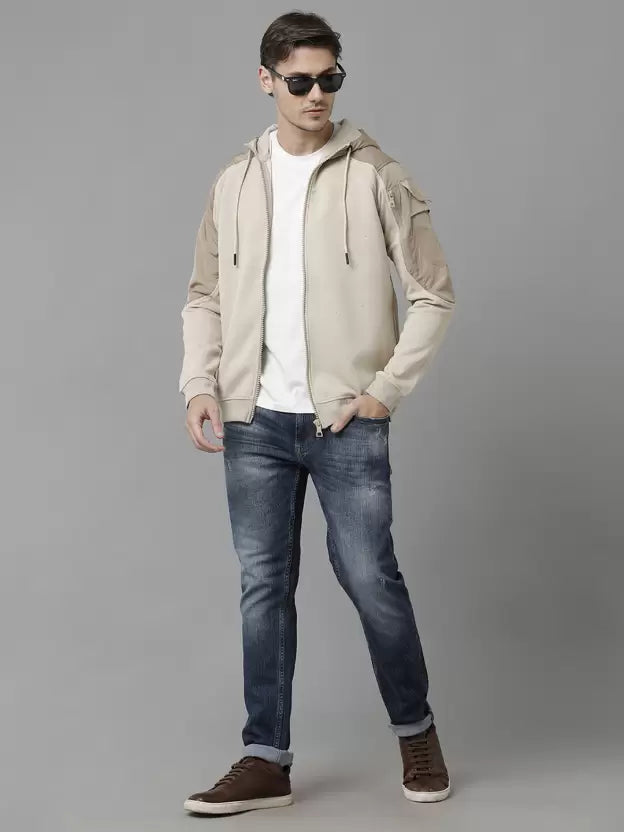 Men Solid Regular Fit Casual Sweatshirt